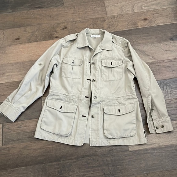 TravelSmith Khaki Safari Field Jacket Canvas Cargo Pocket Women's Size M - Picture 1 of 4